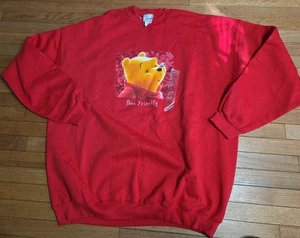 Disney Vintage Winnie The Pooh Bee Friendly Red Crewneck Graphic Sweatshirt 2XL - Picture 1 of 7