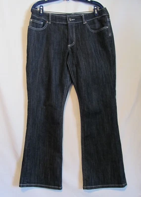 Pantalones de mezclilla para mujer Chico’s Platinum talla 1 lavado oscuro adornados 32x28 Foto 1 de 4