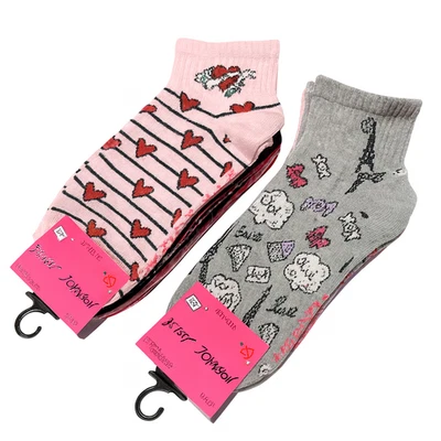 Betsey Johnson 12-Pair Socks Bundle Hearts Paris Love Stripes Quarter Gift Set - Image 1 of 4