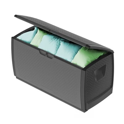 Garten Box Auflagen Wasserdicht Aufbewahrungs Kissen Truhe Wetterfest 430 L grau - Bild 1 von 4