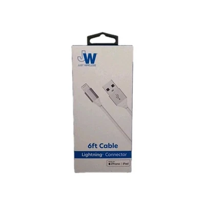 JW Just Wireless 6 Ft Cable Lightning to USB-A  White MFi-Certified  - Image 1 of 2