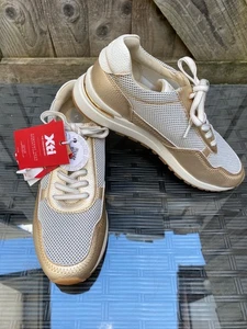 NEW XTI VEGAN GOLD/CREAM TRAINERS/SNEAKERS UK6/EU39 - Picture 1 of 11