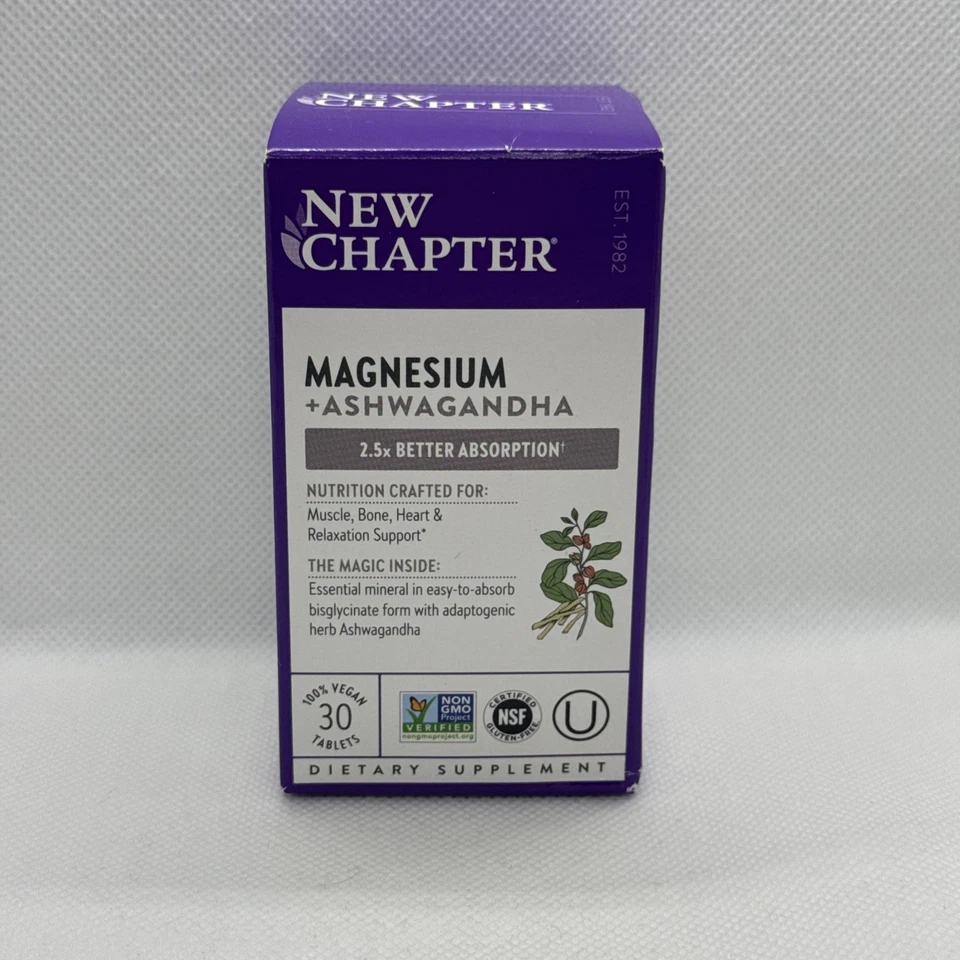 Nuevo Capítulo Magnesio + Suplemento Ashwagandha, 325 mg con Magnesio... 30 Tabs Foto 1 de 2