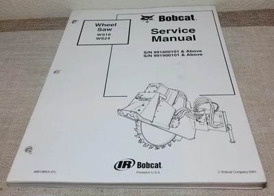 Sierra de rueda Bobcat WS18 WS24 pieza manual de servicio # 6901389 - ¡Envío gratuito! Foto 1 de 4