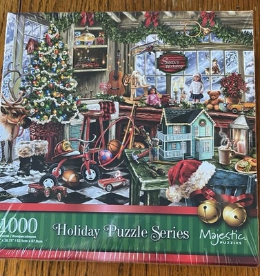 NEW 1000 Pieces Majestic Puzzles Holiday Puzzle Series SANTA’S WORKSHOP - Image 1 of 3
