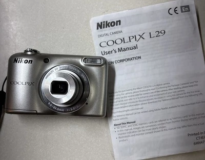 Vintage Nikon Coolpix L29 Digital Compact Camera (Silver) - Image 1 of 4