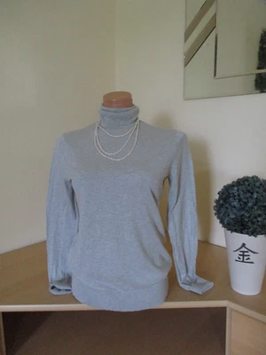 Massimo Dutti Damen Pullover Gr. 36 grau Feinstrick Rollkragen langarm - Bild 1 von 4