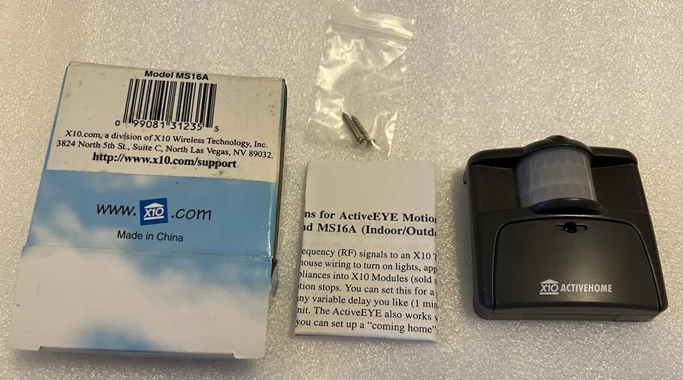 Sensor de movimiento interior/exterior ActiveEye x10 MS16A - Nuevo GRIS NEGRO Foto 1 de 1
