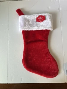 Holiday Time rot & weiß 16" Weihnachtsstrumpf Kunstfell NEU MIT ETIKETT - Bild 1 von 6