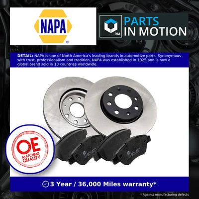 2x Vented Brake Discs and Pads Front NAPA NBK5007DP Fits Vauxhall Corsa - Image 1 of 4