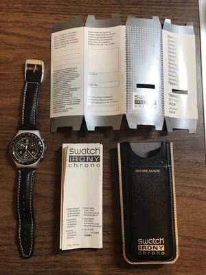 Men’s Pre-owned Swatch IRONY Chrono Wrist Watch Swiss Made Not Tested - Image 1 of 4