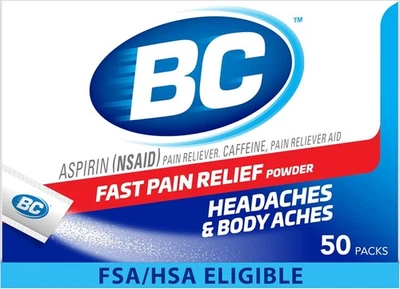 BC Powder Original Força Analgésico Aspirina Dissolver Pacotes 50 unidades - Imagem 1 de 4