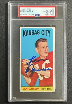 1965 Topps #99 Len Dawson Signed PSA/DNA Authentic Autograph Grade 10 Chiefs HOF - Image 1 of 2