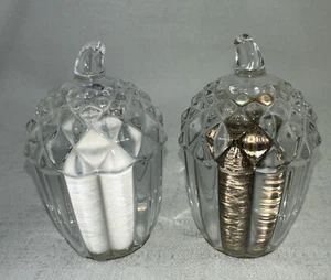 Shannon Crystal Acorn Salt & Pepper - Made in Ireland Vintage - Picture 1 of 4
