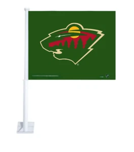 NHL Heavy Duty 11``X15`` MINNESOTA WILD CAR FLAG - Picture 1 of 1