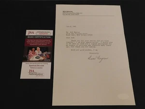 BEN HOGAN Signed / Autographed Typed Letter Hogan Letterhead 7/6/93 JSA COA - Picture 1 of 2