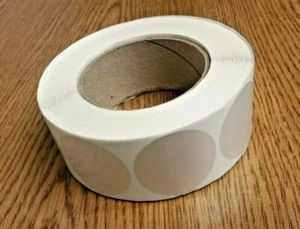 Circular 1.75" (diameter) Silver Thermal Transfer Mylar Labels,2000/roll,3" core - Picture 1 of 2