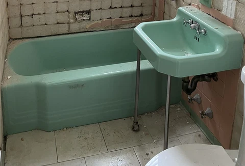 vintage 1950s jade green sink Cover