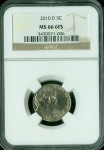 2010 D JEFFERSON NICKEL NGC MS66 FS 2ND FINEST BUSINESS REGISTRY * - Picture 1 of 4