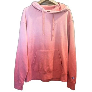 Champion Pink Hoodie Sweatshirt Ombre Drawstring Patch Athletic Wear women's L - Picture 1 of 6