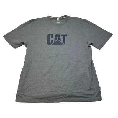 CAT графический логотип футболка мужская XL серый короткий рукав ворота повседневный Caterpillar - Изображение 1 из 4