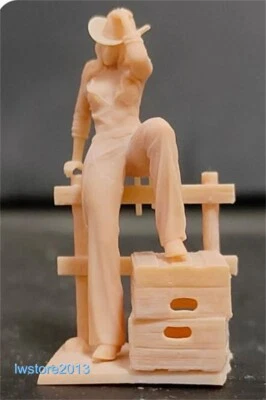 1/87 Cowgirl Platform Scene Props Miniatures Figures Model For Cars Vehicles Toy - Image 1 of 4