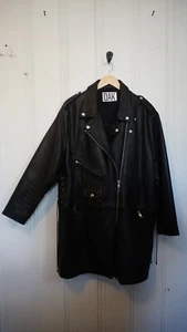 EICHE NYC 3/4 LÄNGE LEDER BIKER MOTO JACKE XL, SELTEN, SCHÖNES LEDER NEU!  - Bild 1 von 7