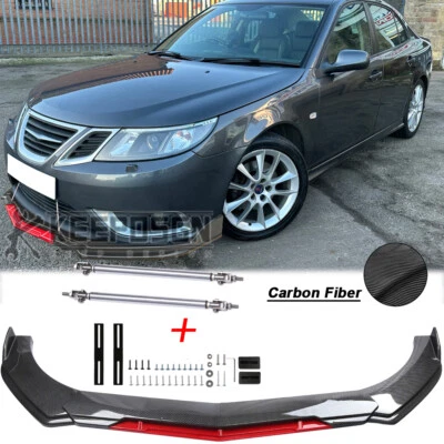 Kit de piezas de carrocería de alerón divisor de labios parachoques delantero FIBRA DE CARBONO para Saab 9-3 Aero Foto 1 de 4
