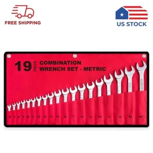 19-Piece Complete Metric Combination Wrench Set in Roll-Up Pouch - Picture 1 of 7