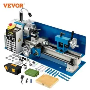 VEVOR Tornio per Metallo Mini Tornio 7 "X14" 550W per Foratura a Tornitura Fron - Imagen 1 de 16