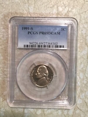 1991 S 5C Jefferson Nickel Proof PCGS PR69DCAM - Image 1 of 4