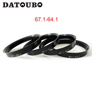 4 pcs Plastic Wheel Hub Centric rings 67.1 to 64.1mm OD 67.1 mm ID 64.1 mm Black - Picture 1 of 2