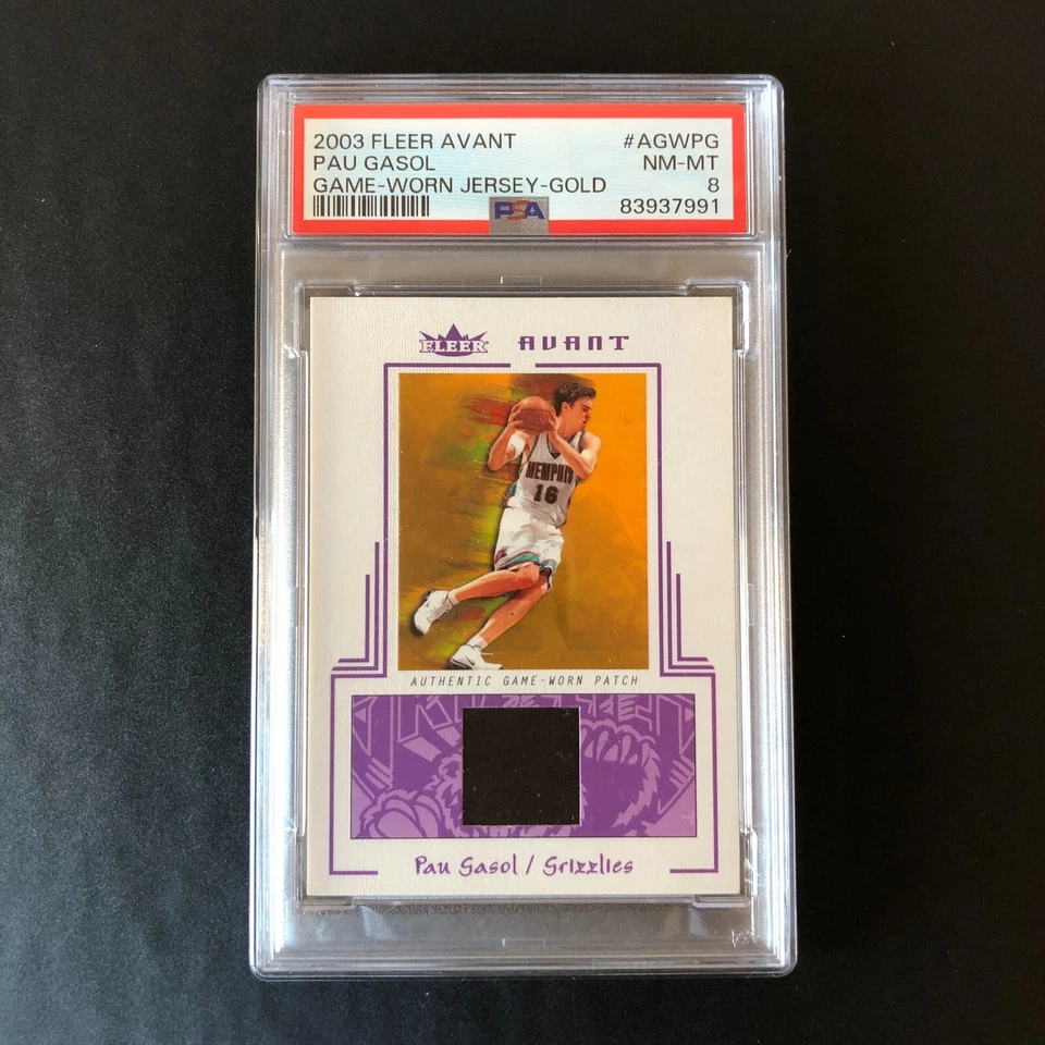 Camiseta deportiva Fleer Avant Pau Gasol 2004 auténtica usada en juegos dorada AGW/PG/25 PSA 8 Foto 1 de 4
