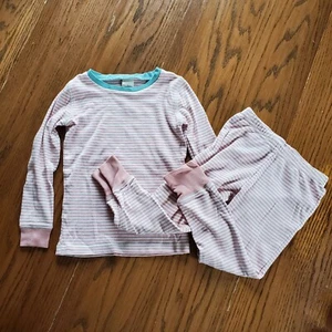Hanna Andersson Pajamas Pants Long Sleeve Pink White Striped Unisex, Sz 4 (104) - Picture 1 of 9