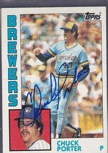 Chuck Porter Brewers 1984 autógrafo de béisbol Topps *52705 - Imagen 1 de 1