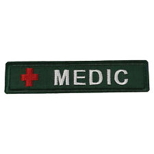 Cross Medic Badge Patch Embroidered Iron-On Applique Tactical Military Veteran
