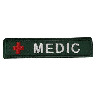 Cross Medic Badge Patch Embroidered Iron-On Applique Tactical Military Veteran - Image 1 of 3
