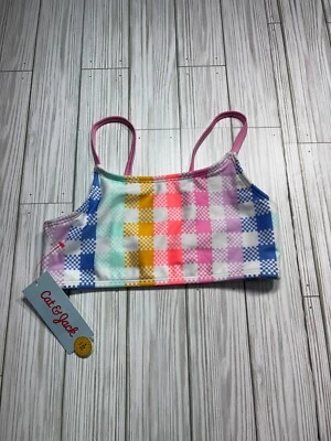 Cat &Jack multicolor Squares Swim Bra Size M (7/8) - Image 1 of 2