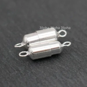 Oval Magnetic Clasp 925 Sterling Silver Closure for Bracelet Necklace A5421 - Picture 1 of 13