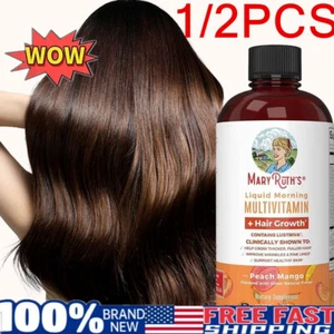 Flüssiges Morning Multivitamin + Haarwachstum, Pfirsich Mango, 15 flüssige Unzen (450 ml) - 2/1 Stück UK - Bild 1 von 12