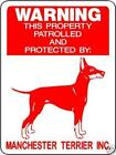  Manchester Terrier 9'x12' Aluminum Sign
