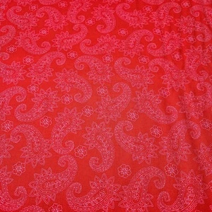 Pop Paisley BTY Denise Urban Quilting Treasure Pink Paisley on Red - Picture 1 of 3