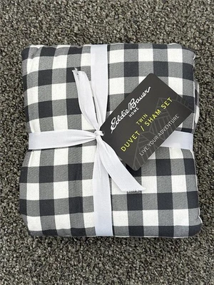 #^ Eddie Bauer Gray Preston Duvet Cover Set for Twin Bed - Image 1 of 3