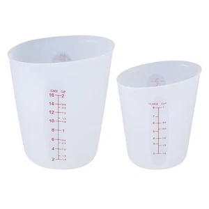 2 Pcs 250 ml/500 ml Silicone Measuring Cups, Silicone Reusable Mixing Pouring... - Picture 1 of 7