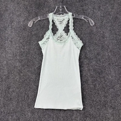 Camiseta sin mangas Abercrombie & Fitch verde menta de encaje espalda deportiva para mujer XS Y2K Foto 1 de 4