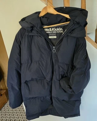 Wintermantel warm gefüttert  Damen  XL/ 42 Marine vegan, Kapuze  - Bild 1 von 4