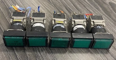 Alcoswitch 164TL Green Momentary Illuminated Push Button 250VAC 5A  **Lot of 5** - Image 1 of 4