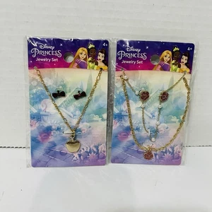 Disney Prinzessin Mädchen Modeschmuck Set Ohrringe & Halskette Cosplay 2 Stück - Bild 1 von 5