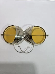 Antique Wilson Amber Side Shield Goggles Steampunk Style N86 Pat 1918 - Picture 1 of 6