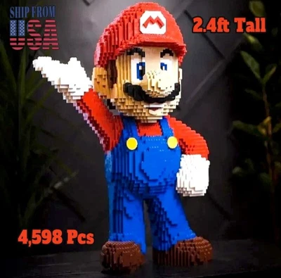Juego de bloques de construcción de tamaño natural Super Mario rojo sin usar, en caja 4.598 piezas de juguete de ladrillos compatibles Foto 1 de 4